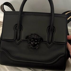 Versace Black Satchel with Medusa Detail